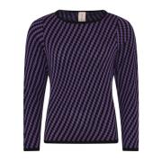 Skovhuus Speciell Rutig Pullover Blus Purple, Dam