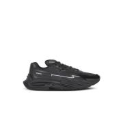 Balmain Run-Row lädertränare Black, Herr