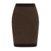 Balmain Kjol med monogram Brown, Dam