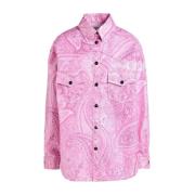 Etro Tryckt Nylon Skjorta för Kvinnor Pink, Dam