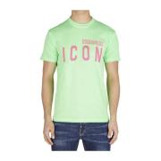 Dsquared2 Icon - Verde Bomull T-shirt Green, Herr