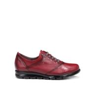 Fluchos Bordeaux Casual Dam Läderskor Red, Dam