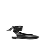 The Attico Svart Cloe Ballerina Flat Black, Dam