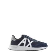 Armani Exchange Rund Tå Gummisula Snörskor Blue, Herr