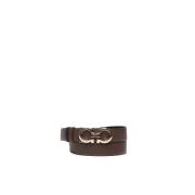 Salvatore Ferragamo Brun Läder Gancini Spänne Bälte Brown, Dam