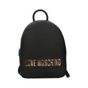 Love Moschino Logo Dragkedja Axelväska Black, Dam