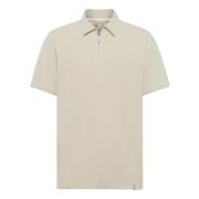 Boggi Milano Organisk bomullsblandad Piqué Polo Shirt Beige, Herr