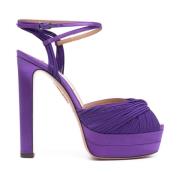 Aquazzura Lila Sandaler med Twistdetaljer Purple, Dam