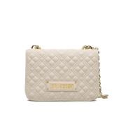 Love Moschino Quiltad Hjärtlogoväska Beige, Dam