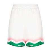 Casablanca Ping Pong Shorts med Vågtryck White, Dam