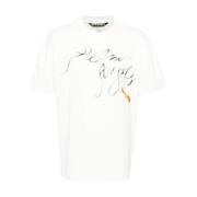 Palm Angels Vita T-shirts Polos för Män White, Herr