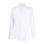 Hugo Boss H Hank-Spread mikromönstrad skjorta White, Herr