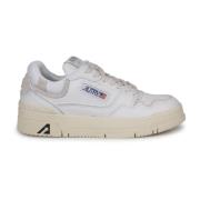 Autry Låga lädersneakers med logopatch White, Dam