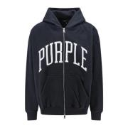 Purple Brand Oversize Sweatshirt med Logo Print Black, Herr