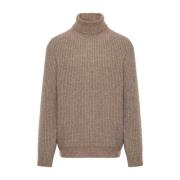 Gran Sasso Italiensk Ull Turtleneck Sweater Brown, Herr