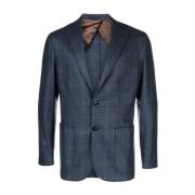 Barba Rutig Ull/Kashmir Blazer Blue, Herr