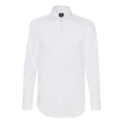 Boggi Milano Slim Fit Stretch Bomull och Nylon Skjorta White, Herr