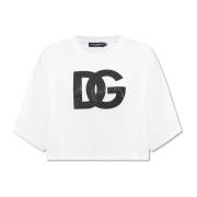 Dolce & Gabbana Kortärmad T-shirt med logotyp White, Dam