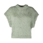 Brunello Cucinelli Metallic Mohair Vest Green, Dam