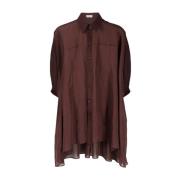 Brunello Cucinelli Bomullsskjorta, Tillverkad i Italien Red, Dam