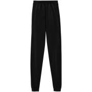 Saint Laurent Svarta stickade leggings i ull med elastisk midja och mu...