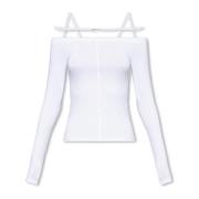 Jacquemus Sierra topp med avklädda axlar White, Dam