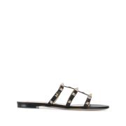 Valentino Garavani Svarta Rockstud Sandaler Black, Dam