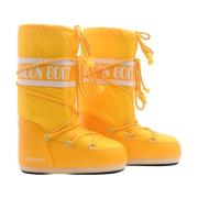 Moon Boot Gula Nylon Snöskor | Vadmalslängd Ikon Stil Yellow, Dam