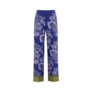 Etro Straight Trousers Blue, Dam