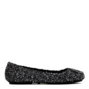 Tory Burch Silver Confetti Dancer Platta Skor Gray, Dam