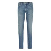 Emporio Armani Klassiska Slim Fit Stretch Denim Jeans Blue, Herr