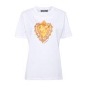 Moschino Vit Logo Print Top White, Dam