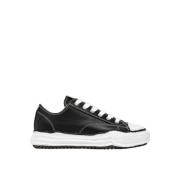 Mihara Yasuhiro Lädersneakers med Minimalistisk Struktur Black, Herr