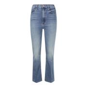 Mother Kantig Fransad Ankel Flare Jeans Blue, Dam