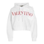 Valentino Vit Logo Huvtröja för Kvinnor White, Dam