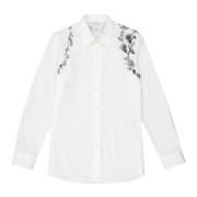 Alexander McQueen Stilfull vit tryckt skjorta för män White, Herr