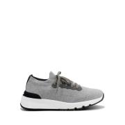 Brunello Cucinelli Silver_fumo Stickade Löpare Gray, Herr