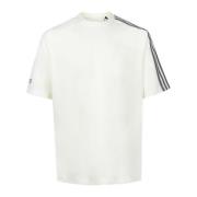 Y-3 Closure Jersey T-shirt med 3-Stripes Logo White, Herr