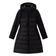 Woolrich Modern Hybrid Vadderad Parkas Black, Dam