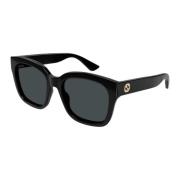 Gucci Svarta Oversized Fyrkantiga Solglasögon Black, Dam