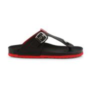 Love Moschino Läder Flip Flop Sandaler för Kvinnor Vår/Sommar Black, D...