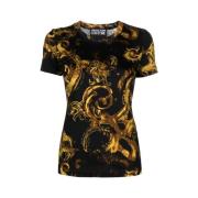 Versace Jeans Couture Vattenfärg Couture Bomull T-shirt Multicolor, Da...