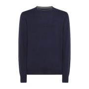 Sun68 Elegant och Bekväm O-Neck Jumpers Blue, Herr