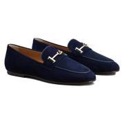 Tod's Klassiska Moccasin Skor Blue, Dam