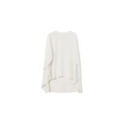 Rodebjer Blus med flytande cape-ärmar White, Dam