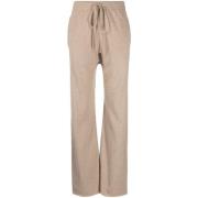 Maison Margiela Beige Stickade Byxor med Elastisk Midja Beige, Dam