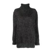 P.a.r.o.s.h. Svarta Lian Highneck Sweaters Black, Dam