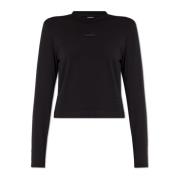 Jacquemus Svart Bomull Crewneck Långärmad Topp Black, Dam