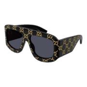 Gucci Ny modell solglasögon med dekorativa guldaccenter Black, Herr