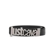 Just Cavalli Svarta bälten med Vitello Liscio Opaco Black, Herr